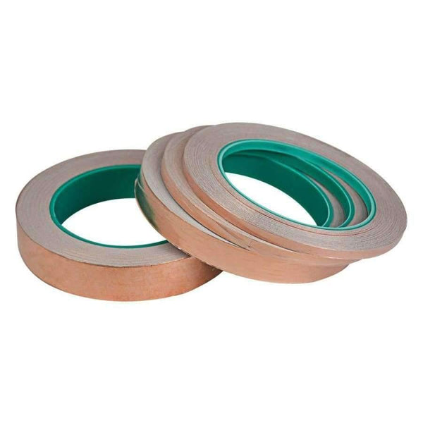 Planet Gates 1Pc 25M Double-sided Conductive EMI Shielding Copper Foil Tape 5MM 6MM-35MM Adhesive Barrier