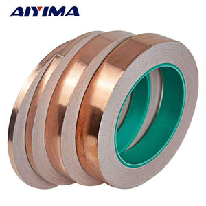 Planet Gates 1Pc 25M Double-sided Conductive EMI Shielding Copper Foil Tape 5MM 6MM-35MM Adhesive Barrier