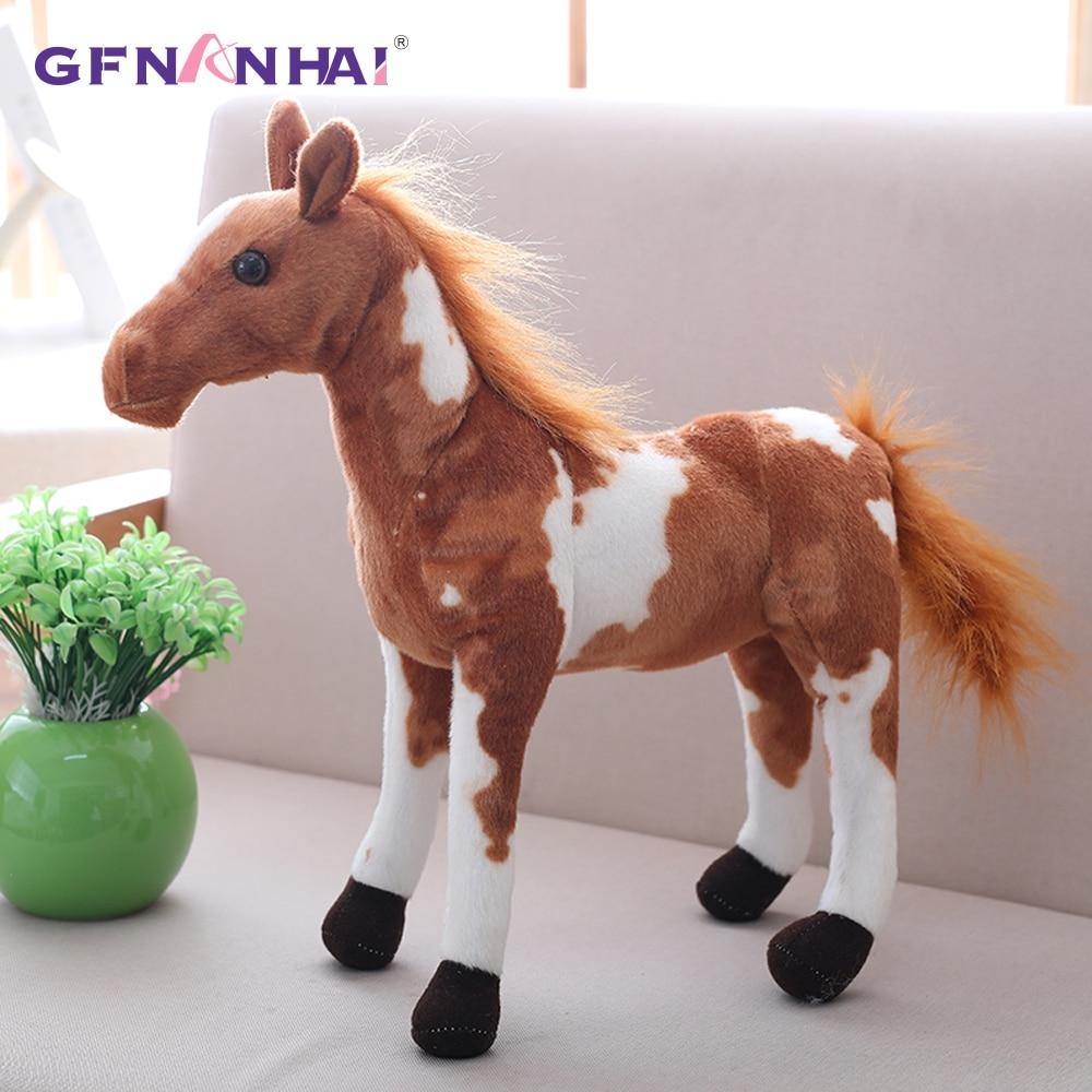 1PC 30-60CM Simulation Horse Plush Toys Cute Stuffed Animal Real Like Zebra Doll Soft Toy Kids Birthday Gift Home Decoration