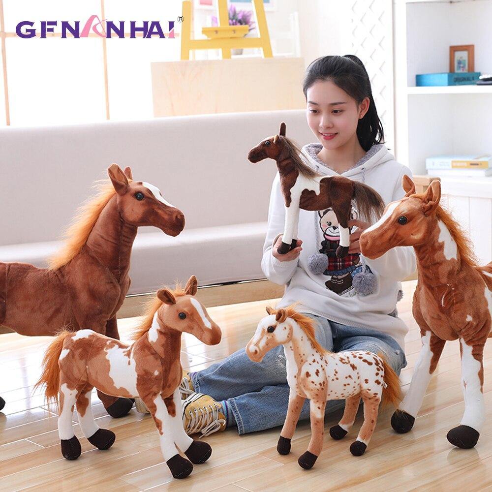 1PC 30-60CM Simulation Horse Plush Toys Cute Stuffed Animal Real Like Zebra Doll Soft Toy Kids Birthday Gift Home Decoration