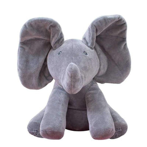 Planet Gates 1PC 30cm Peek A Boo Elephant & Bear Stuffed Animals&Plush Doll Play Music Elephant Educational Anti-stress Toy Gift For Children