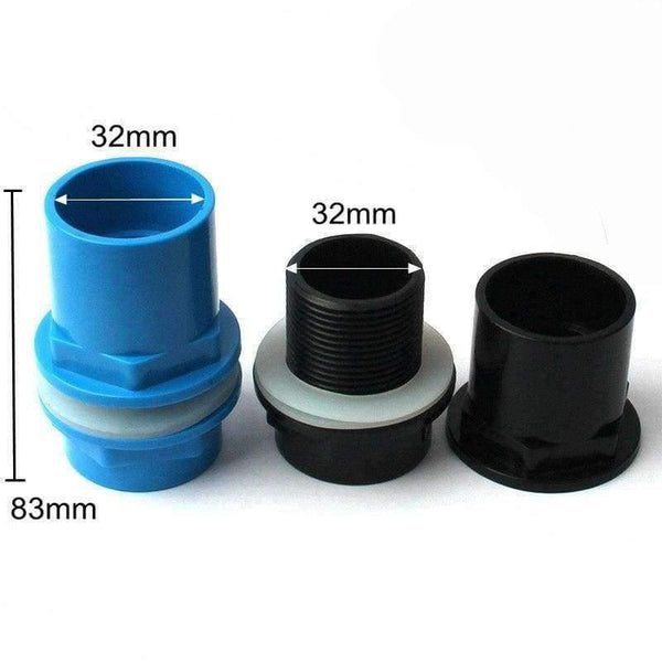Planet Gates 1pc 32mm  Male Thread Connector Fish Tank Aquarium Water Supply Pipe Fittings Straight Plastic PVC Joints White Black Blue