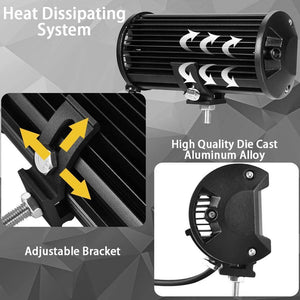 Planet Gates 1PC 3D Flood / China LED Bar 7 inch LED Light Bar Work Light for Driving Offroad Boat Car Tractor Truck 4x4 SUV ATV 12V 24V Off Road