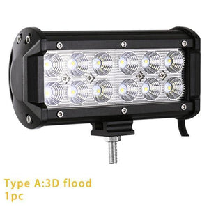 Planet Gates 1PC 3D Flood / China LED Bar 7 inch LED Light Bar Work Light for Driving Offroad Boat Car Tractor Truck 4x4 SUV ATV 12V 24V Off Road