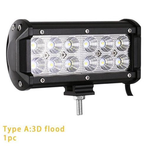 Planet Gates 1PC 3D Flood / China LED Bar 7 inch LED Light Bar Work Light for Driving Offroad Boat Car Tractor Truck 4x4 SUV ATV 12V 24V Off Road