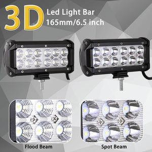 Planet Gates 1PC 3D Flood / China LED Bar 7 inch LED Light Bar Work Light for Driving Offroad Boat Car Tractor Truck 4x4 SUV ATV 12V 24V Off Road