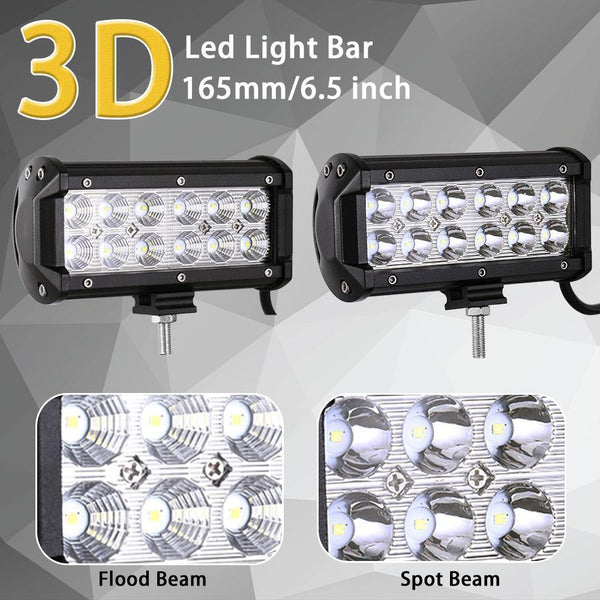 Planet Gates 1PC 3D Flood / China LED Bar 7 inch LED Light Bar Work Light for Driving Offroad Boat Car Tractor Truck 4x4 SUV ATV 12V 24V Off Road