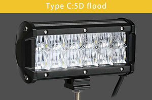 Planet Gates 1PC 3D Flood / China LED Bar 7 inch LED Light Bar Work Light for Driving Offroad Boat Car Tractor Truck 4x4 SUV ATV 12V 24V Off Road