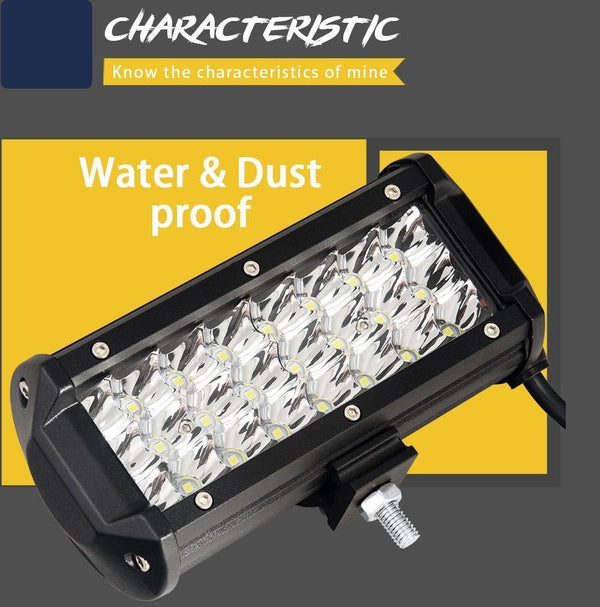 Planet Gates 1PC 3D Flood / China LED Bar 7 inch LED Light Bar Work Light for Driving Offroad Boat Car Tractor Truck 4x4 SUV ATV 12V 24V Off Road