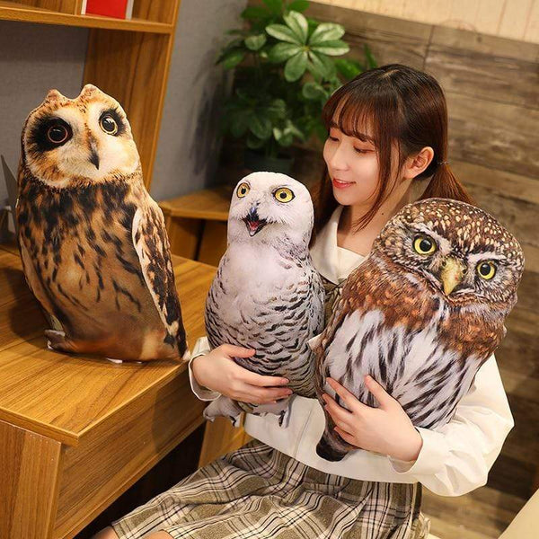 Planet Gates 1pc 50cm Simulation Plush Owl Sleeping Pillows Soft Stuffed Animals Eagle Cushion Sofa Decor Cartoon Bird Toys For Kids Gift