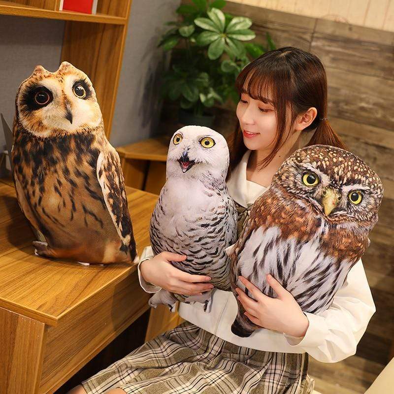 Planet Gates 1pc 50cm Simulation Plush Owl Sleeping Pillows Soft Stuffed Animals Eagle Cushion Sofa Decor Cartoon Bird Toys For Kids Gift