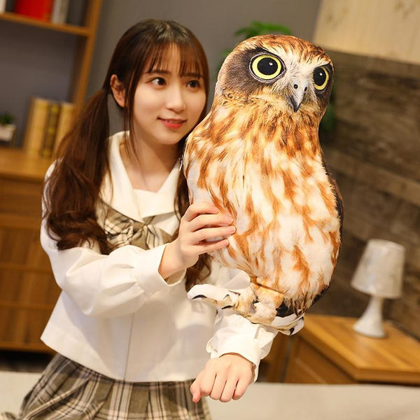 Planet Gates 1pc 50cm Simulation Plush Owl Sleeping Pillows Soft Stuffed Animals Eagle Cushion Sofa Decor Cartoon Bird Toys For Kids Gift