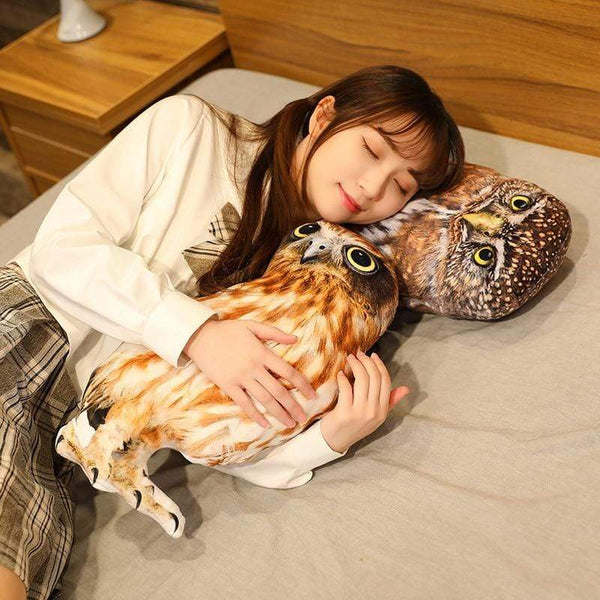 Planet Gates 1pc 50cm Simulation Plush Owl Sleeping Pillows Soft Stuffed Animals Eagle Cushion Sofa Decor Cartoon Bird Toys For Kids Gift