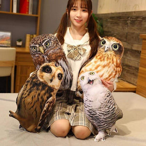 Planet Gates 1pc 50cm Simulation Plush Owl Sleeping Pillows Soft Stuffed Animals Eagle Cushion Sofa Decor Cartoon Bird Toys For Kids Gift