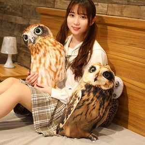 Planet Gates 1pc 50cm Simulation Plush Owl Sleeping Pillows Soft Stuffed Animals Eagle Cushion Sofa Decor Cartoon Bird Toys For Kids Gift