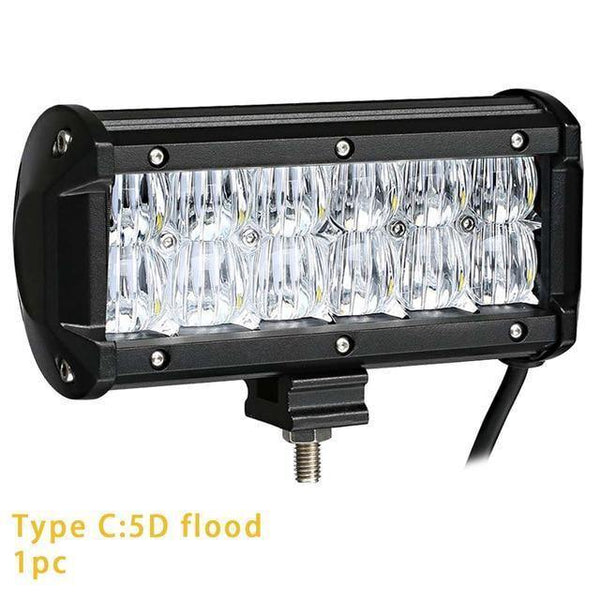 Planet Gates 1PC 5D Flood / China LED Bar 7 inch LED Light Bar Work Light for Driving Offroad Boat Car Tractor Truck 4x4 SUV ATV 12V 24V Off Road