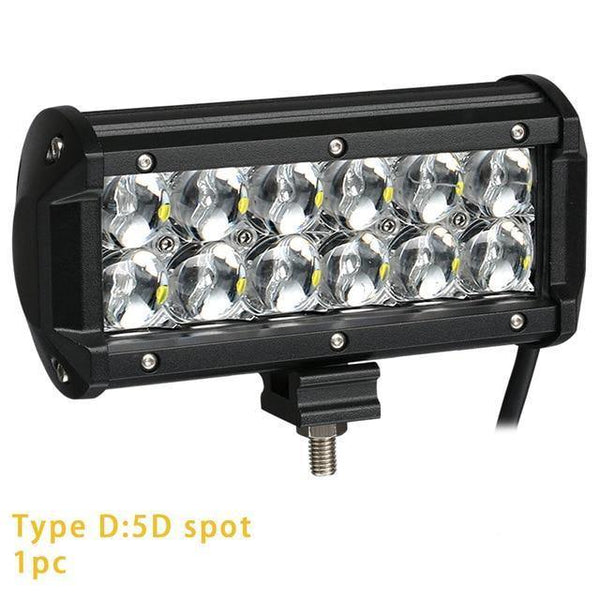 Planet Gates 1PC 5D Spot / China LED Bar 7 inch LED Light Bar Work Light for Driving Offroad Boat Car Tractor Truck 4x4 SUV ATV 12V 24V Off Road