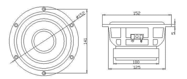 Planet Gates 1PC  Audio Labs woofer sub-woofer speaker driver 5.25 inch HiFi transducer aluminium Ceramics frame pots middle range Bass