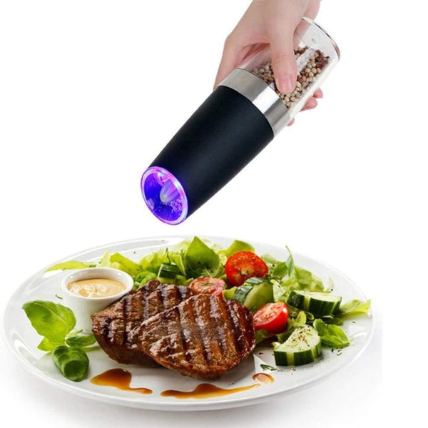 1pc Automatic Pepper Mills Grinder Creative LED Electric Black Pepper Salt Ceramic Mills Seasoning Spice Grinder Kitchen Gadgets