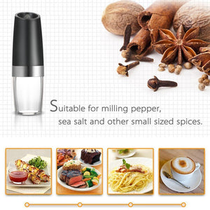 1pc Automatic Pepper Mills Grinder Creative LED Electric Black Pepper Salt Ceramic Mills Seasoning Spice Grinder Kitchen Gadgets