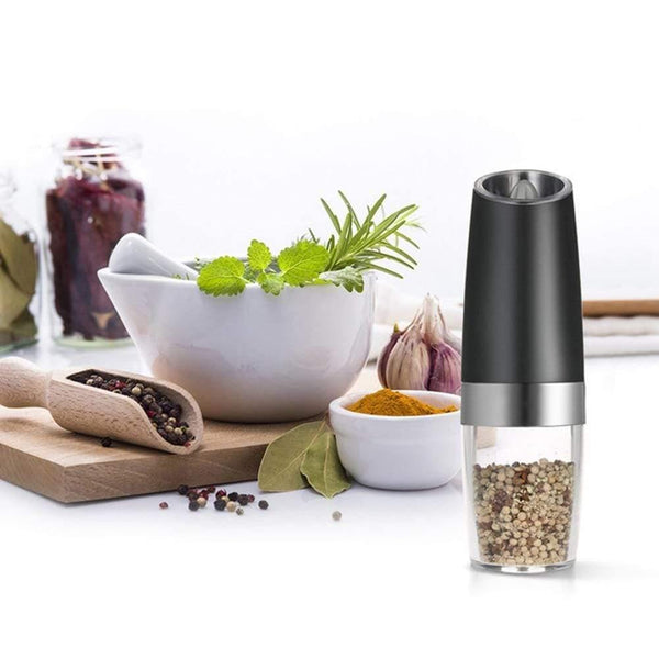 1pc Automatic Pepper Mills Grinder Creative LED Electric Black Pepper Salt Ceramic Mills Seasoning Spice Grinder Kitchen Gadgets