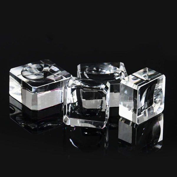 Planet Gates 1PC Clear Crystal Ball Stand Display Holder Crystal Ball Base Square Glass Sphere Display Stand Table Home Decoration Crafts