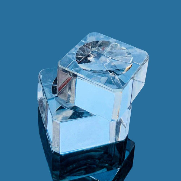 Planet Gates 1PC Clear Crystal Ball Stand Display Holder Crystal Ball Base Square Glass Sphere Display Stand Table Home Decoration Crafts