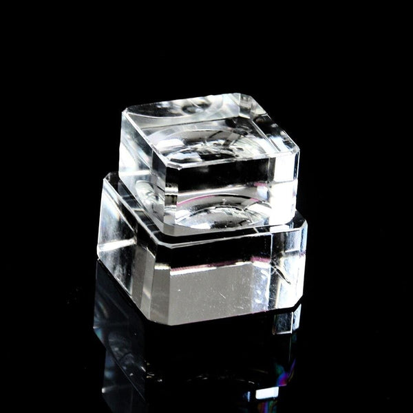 Planet Gates 1PC Clear Crystal Ball Stand Display Holder Crystal Ball Base Square Glass Sphere Display Stand Table Home Decoration Crafts