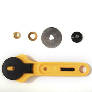 Planet Gates 1pc Cloth Rotary Cutter DIY Arts Crafts Cutting Tool Patchwork Roller Wheel Round Knife Leather Paper Fabric Sewing Accessories (Yellow)