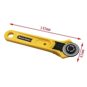 Planet Gates 1pc Cloth Rotary Cutter DIY Arts Crafts Cutting Tool Patchwork Roller Wheel Round Knife Leather Paper Fabric Sewing Accessories (Yellow)