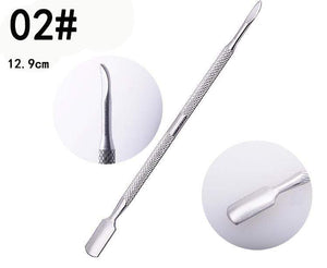 Planet Gates 1pc Double-ended Dead Skin Push Stainless Steel Cuticle Pusher Remover For Pedicure Manicure Nail Art Cleaner Care Tool
