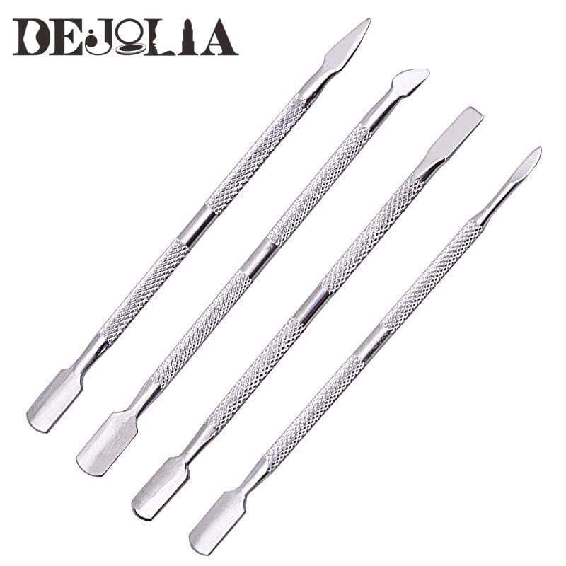 Planet Gates 1pc Double-ended Dead Skin Push Stainless Steel Cuticle Pusher Remover For Pedicure Manicure Nail Art Cleaner Care Tool