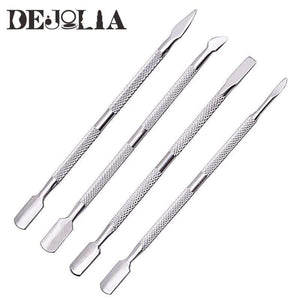 Planet Gates 1pc Double-ended Dead Skin Push Stainless Steel Cuticle Pusher Remover For Pedicure Manicure Nail Art Cleaner Care Tool