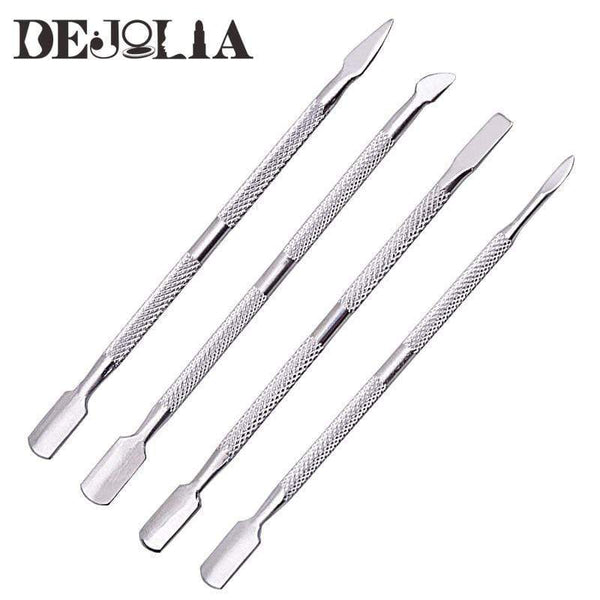 Planet Gates 1pc Double-ended Dead Skin Push Stainless Steel Cuticle Pusher Remover For Pedicure Manicure Nail Art Cleaner Care Tool