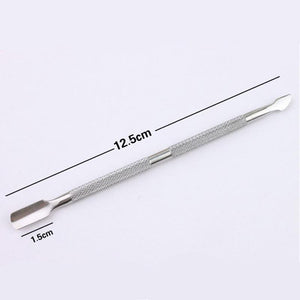 Planet Gates 1pc Double-ended Dead Skin Push Stainless Steel Cuticle Pusher Remover For Pedicure Manicure Nail Art Cleaner Care Tool