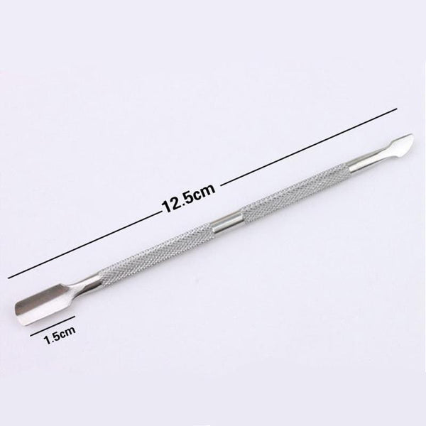 Planet Gates 1pc Double-ended Dead Skin Push Stainless Steel Cuticle Pusher Remover For Pedicure Manicure Nail Art Cleaner Care Tool