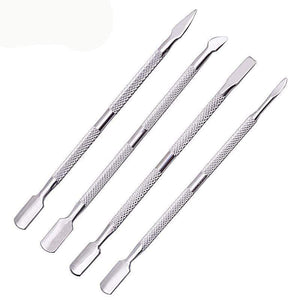 Planet Gates 1pc Double-ended Dead Skin Push Stainless Steel Cuticle Pusher Remover For Pedicure Manicure Nail Art Cleaner Care Tool