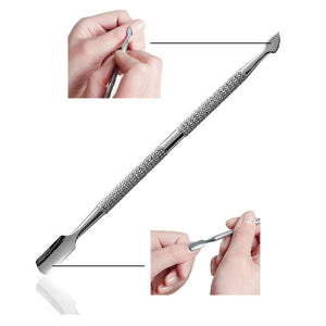 Planet Gates 1pc Double-ended Dead Skin Push Stainless Steel Cuticle Pusher Remover For Pedicure Manicure Nail Art Cleaner Care Tool