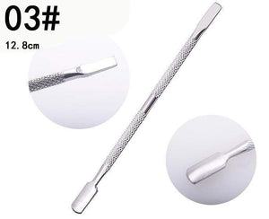 Planet Gates 1pc Double-ended Dead Skin Push Stainless Steel Cuticle Pusher Remover For Pedicure Manicure Nail Art Cleaner Care Tool