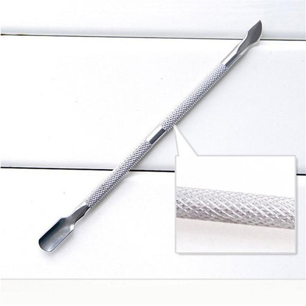 Planet Gates 1pc Double-ended Dead Skin Push Stainless Steel Cuticle Pusher Remover For Pedicure Manicure Nail Art Cleaner Care Tool