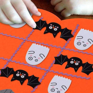 Planet Gates 1pc Felt Halloween Pumpkin Tic Tac Toe Game Protable 45x43cm Halloween Kid Educational Games Festive Party Supplies
