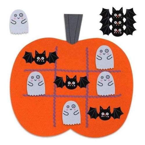 Planet Gates 1pc Felt Halloween Pumpkin Tic Tac Toe Game Protable 45x43cm Halloween Kid Educational Games Festive Party Supplies