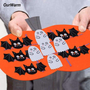 Planet Gates 1pc Felt Halloween Pumpkin Tic Tac Toe Game Protable 45x43cm Halloween Kid Educational Games Festive Party Supplies