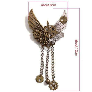 Planet Gates 1pc Girls Steampunk Gear Wings Hair Clip Goth Punk Vintage Lolita Lady Headwear hair accessories