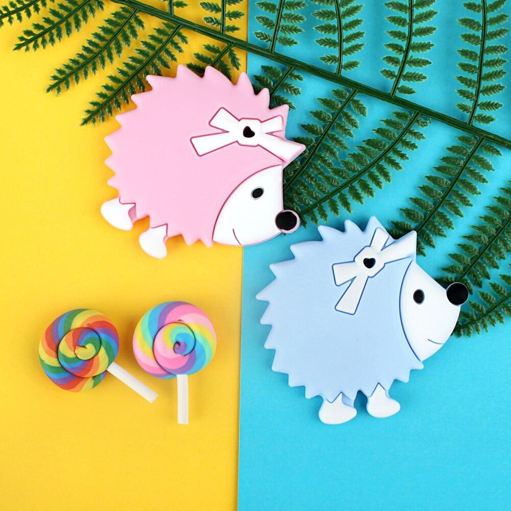Planet Gates 1pc Hedgehog Silicone Teether Animal Cartoon Baby teething Necklace Chew Charms Baby Products Toddler Toys