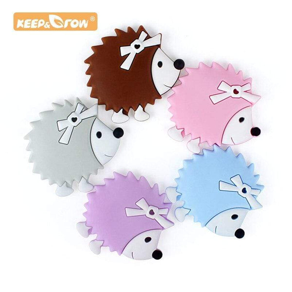 Planet Gates 1pc Hedgehog Silicone Teether Animal Cartoon Baby teething Necklace Chew Charms Baby Products Toddler Toys