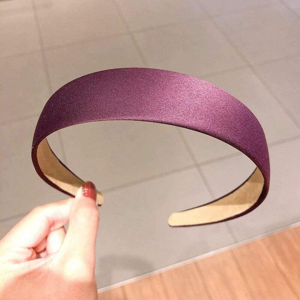 1PC Plastic Fashion Canvas Wide Headband Hair Band Headwear Bezel Hair Accessories For Woman Satin Covered Resin Hairbands
