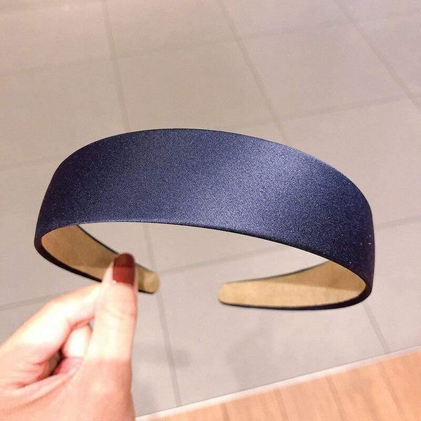 1PC Plastic Fashion Canvas Wide Headband Hair Band Headwear Bezel Hair Accessories For Woman Satin Covered Resin Hairbands