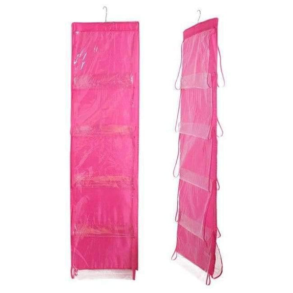 Planet Gates 1pc Rose Red Wardrobe Hanging Storage Organizer Closet Handbag Holder with 10 Pockets for Purse Tote Bag Home Organization Friends Gift