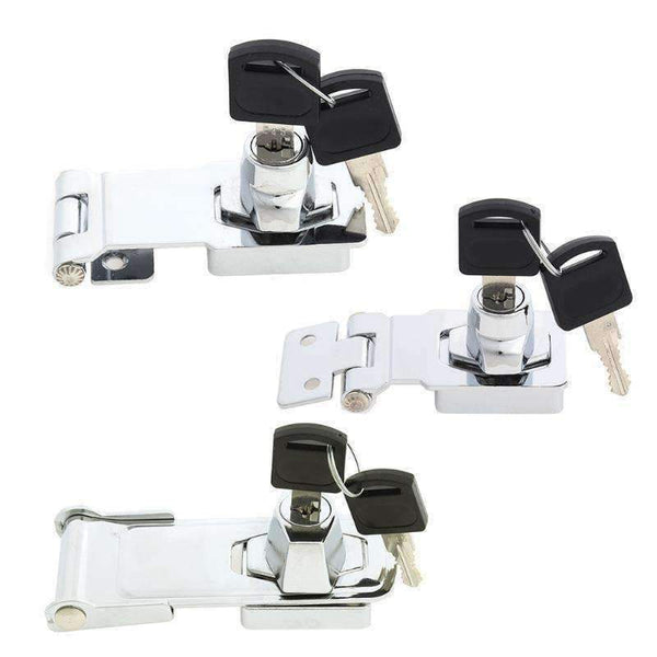 Planet Gates 1PC Silver Chromed Plated Zinc Alloy Drawer Cabinet Box Desk Hasp Lock with 2 Keys (2.5inch/3Inch/4Inch) For Furniture Hardware